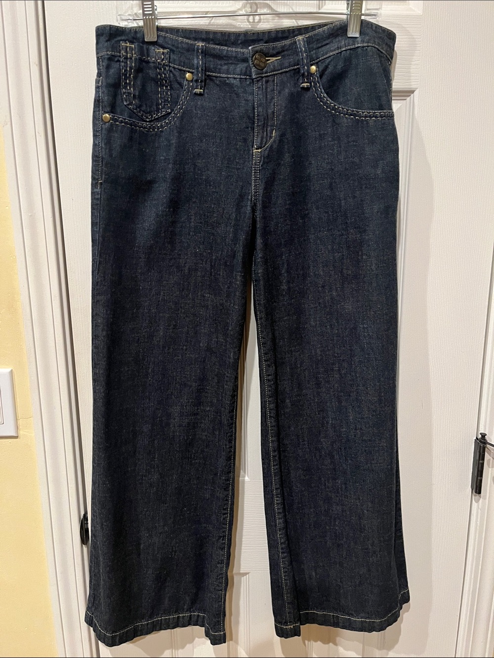 BCBGMaxAzria Dark Blue Wide-Leg Jeans